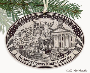 Davidson County North Carolina Engraved Ornament