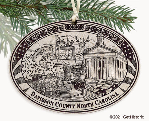 Davidson County North Carolina Engraved Ornament