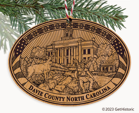 Davie County North Carolina Engraved Natural Ornament