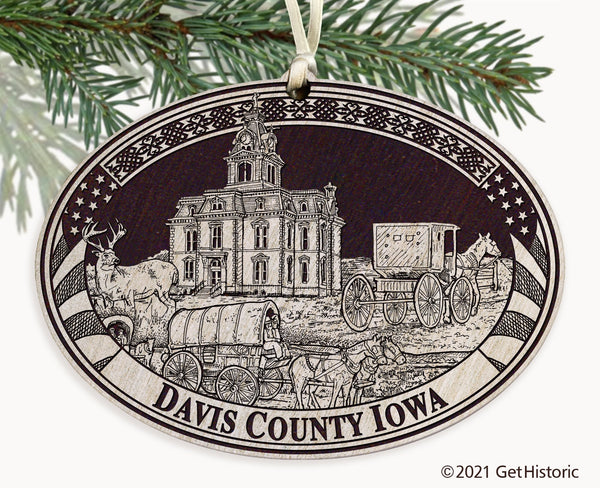 Davis County Iowa Engraved Ornament