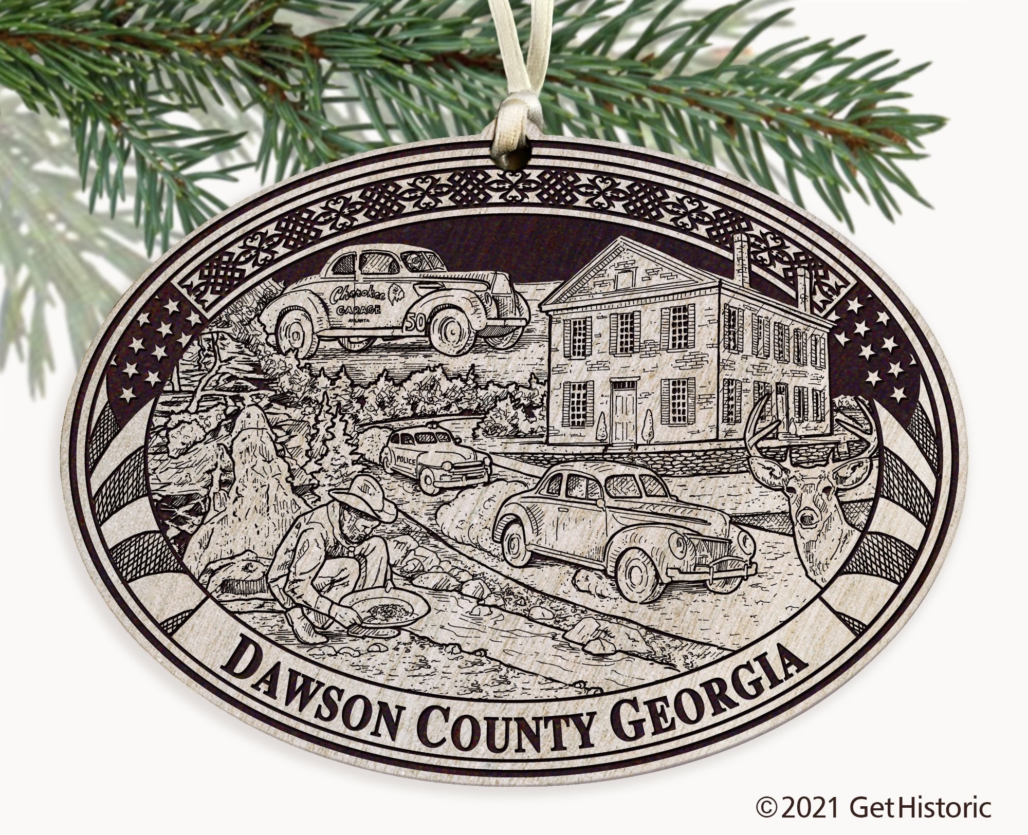 Dawson County Georgia Engraved Ornament