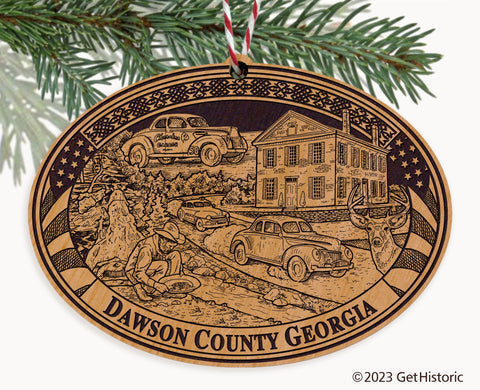 Dawson County Georgia Engraved Natural Ornament