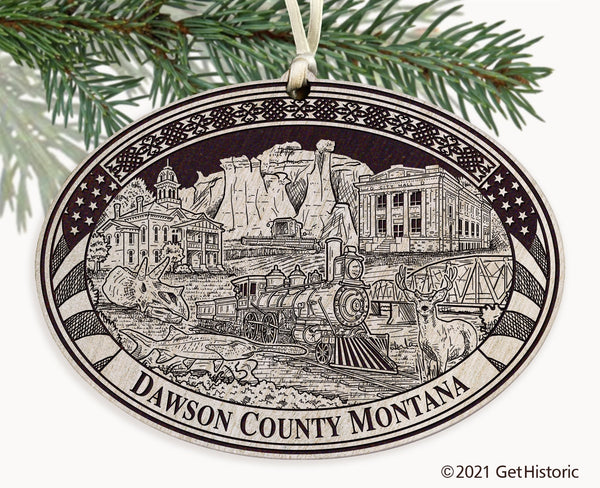 Dawson County Montana Engraved Ornament