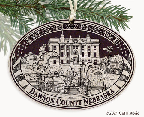 Dawson County Nebraska Engraved Ornament