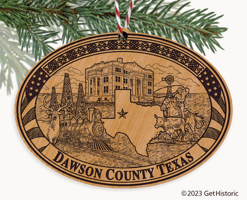 Dawson County Texas Engraved Natural Ornament