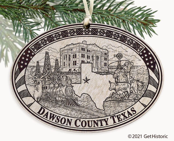 Dawson County Texas Engraved Ornament