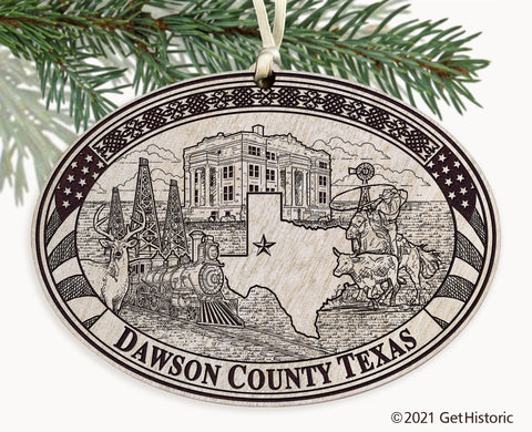 Dawson County Texas Engraved Ornament
