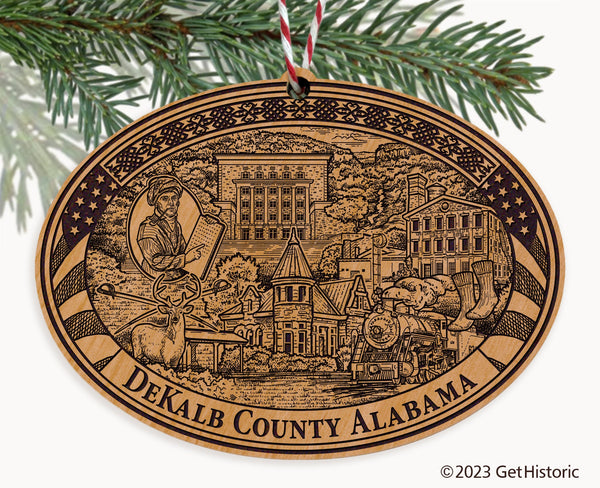 DeKalb County Alabama Engraved Natural Ornament