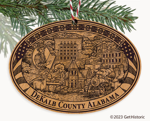 DeKalb County Alabama Engraved Natural Ornament