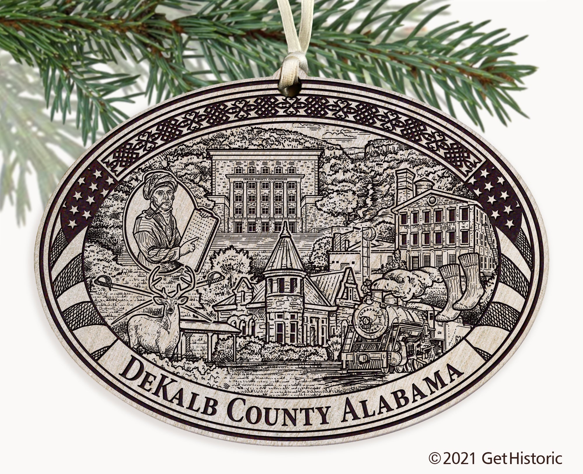 DeKalb County Alabama Engraved Ornament