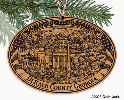 DeKalb County Georgia Engraved Natural Ornament