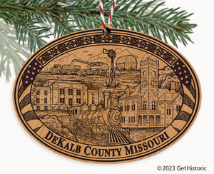 DeKalb County Missouri Engraved Natural Ornament