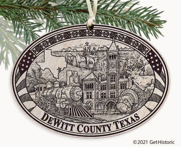 DeWitt County Texas Engraved Ornament