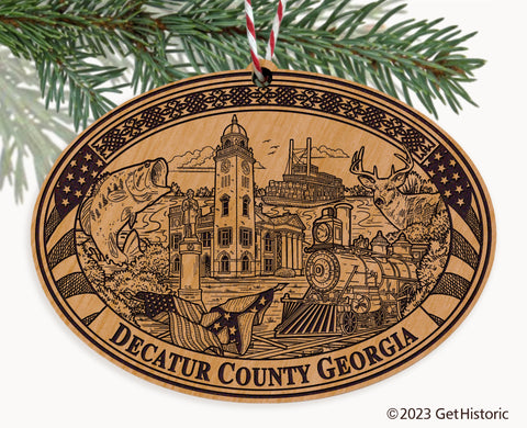Decatur County Georgia Engraved Natural Ornament