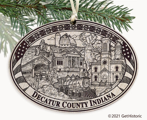 Decatur County Indiana Engraved Ornament