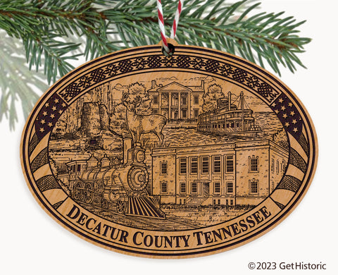 Decatur County Tennessee Engraved Natural Ornament