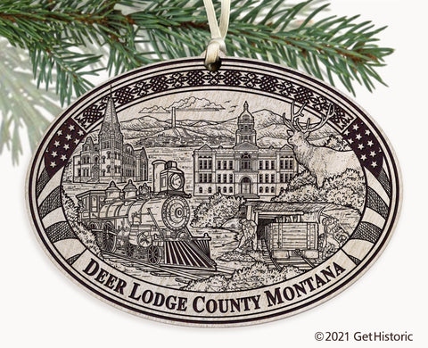Deer Lodge County Montana Engraved Ornament