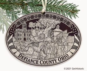 Defiance County Ohio Engraved Ornament