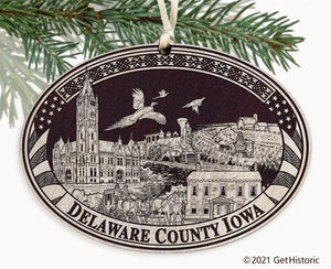 Delaware County Iowa Engraved Ornament