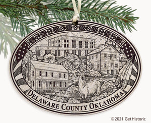 Delaware County Oklahoma Engraved Ornament