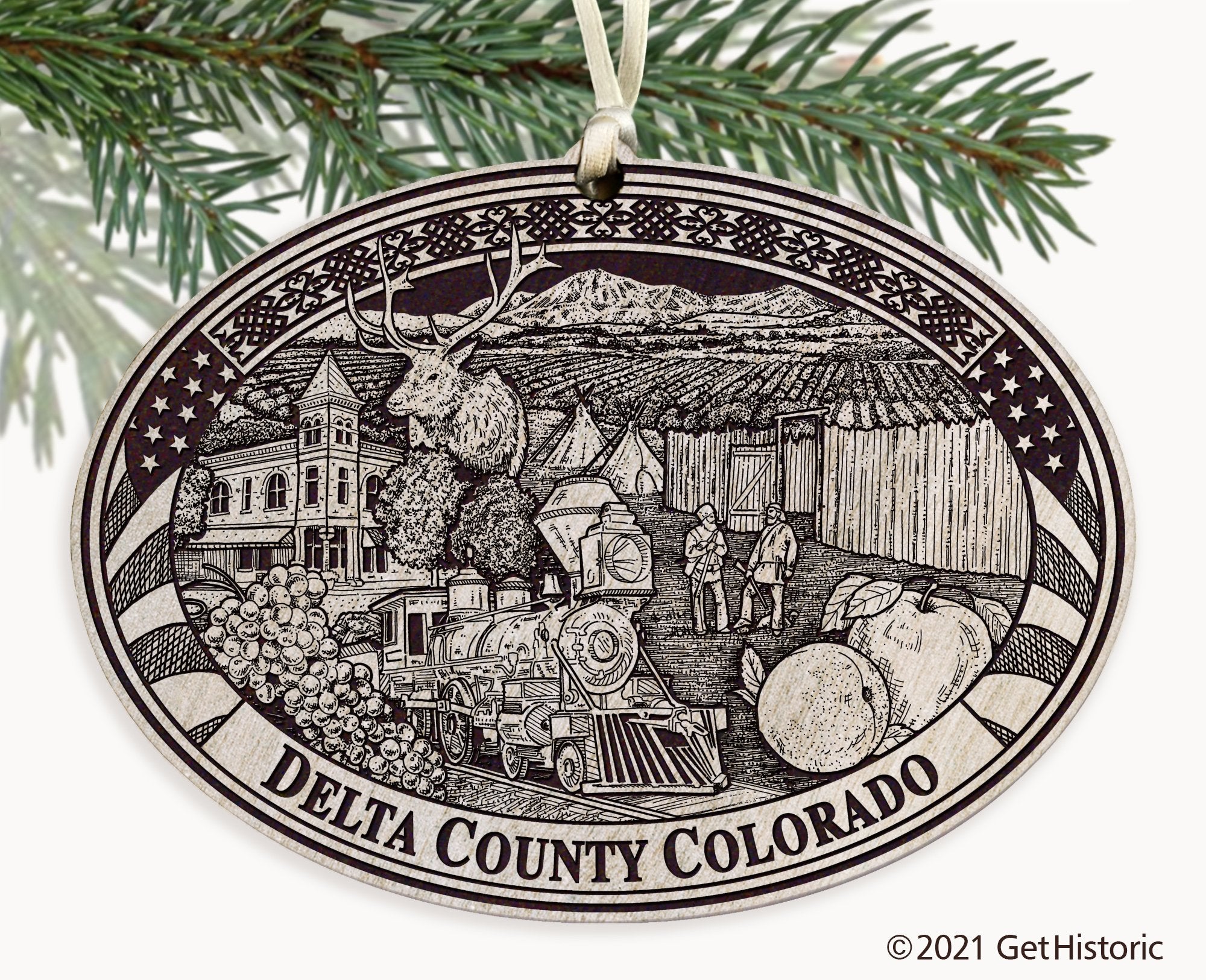 Delta County Colorado Engraved Ornament