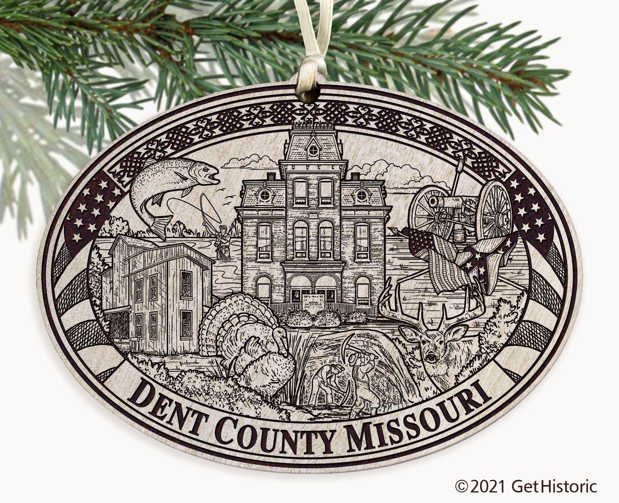 Dent County Missouri Engraved Ornament