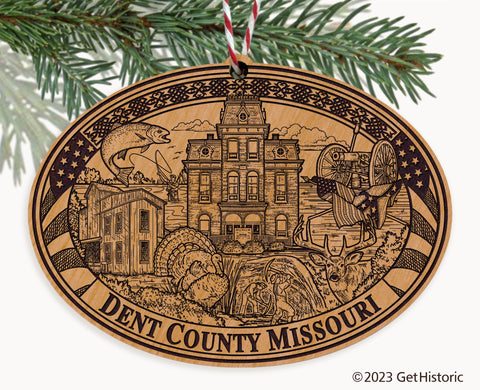 Dent County Missouri Engraved Natural Ornament