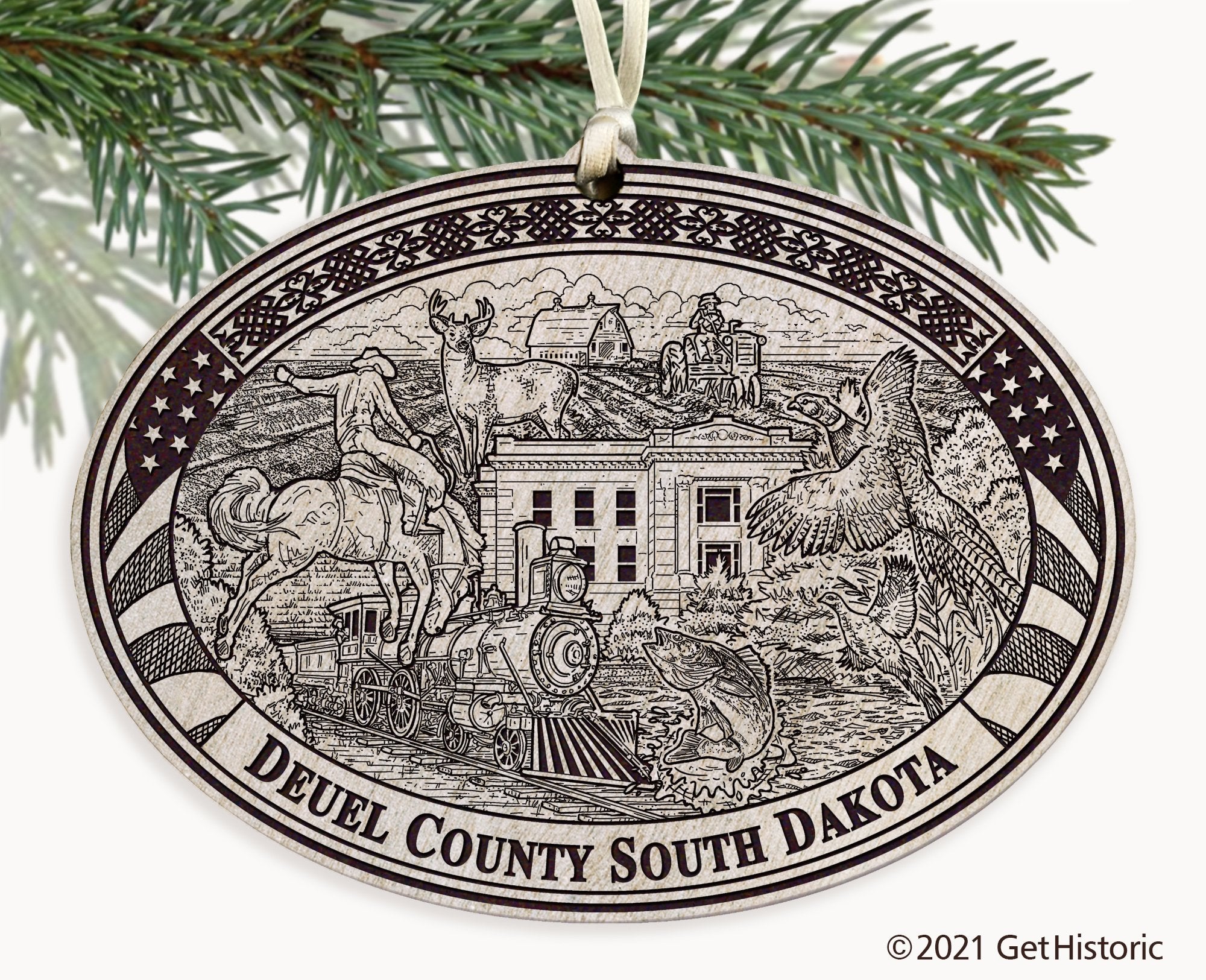 Deuel County South Dakota Engraved Ornament