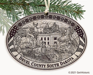 Deuel County South Dakota Engraved Ornament