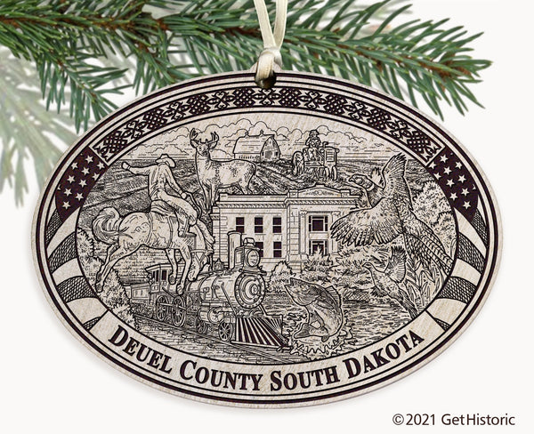 Deuel County South Dakota Engraved Ornament