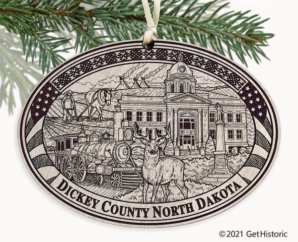 Dickey County North Dakota Engraved Ornament