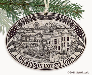 Dickinson County Iowa Engraved Ornament