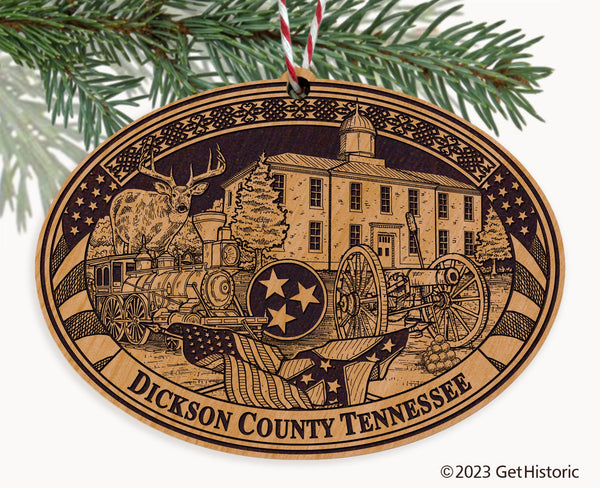 Dickson County Tennessee Engraved Natural Ornament