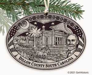Dillon County South Carolina Engraved Ornament