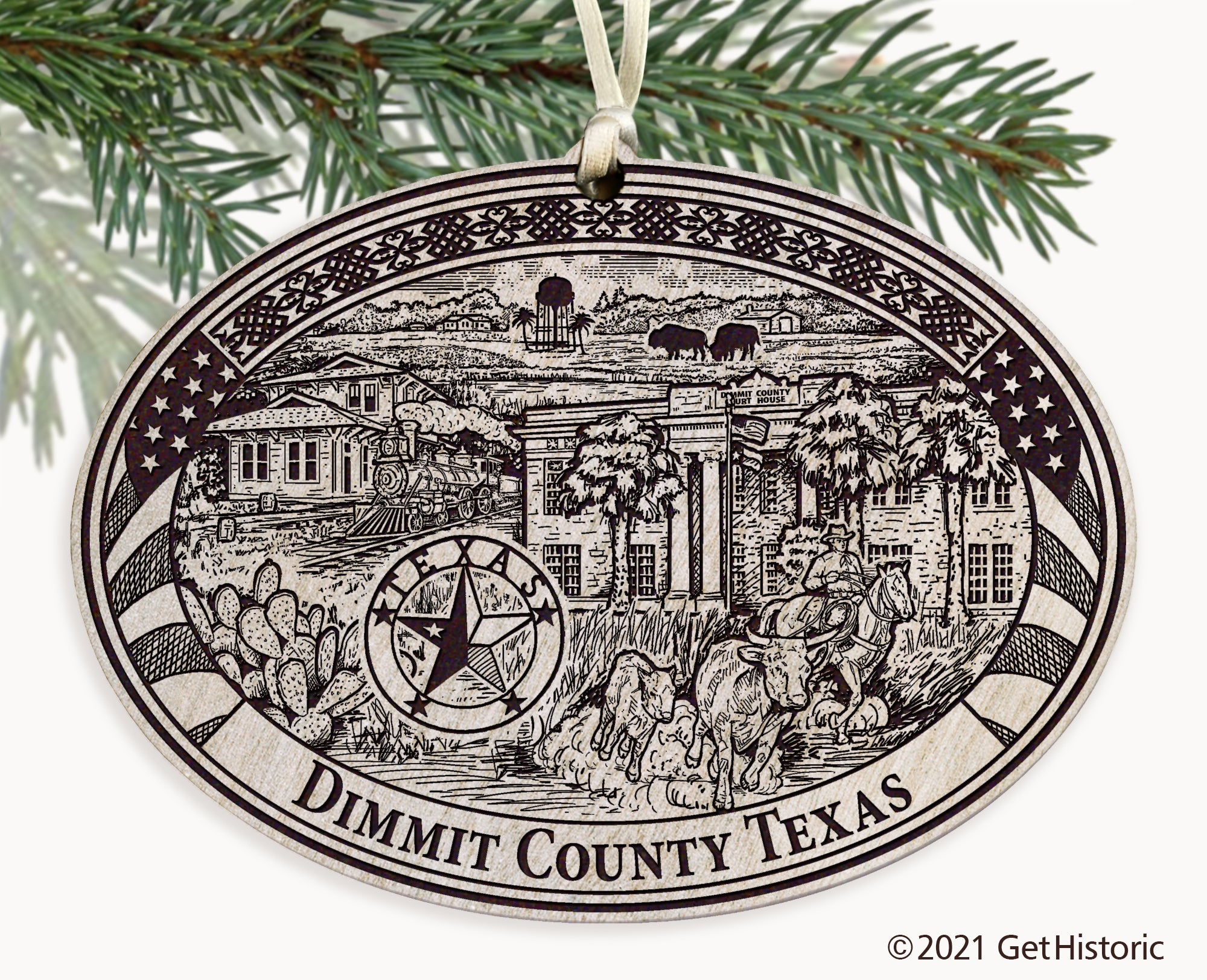 Dimmit County Texas Engraved Ornament