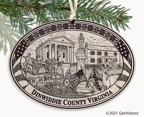 Dinwiddie County Virginia Engraved Ornament