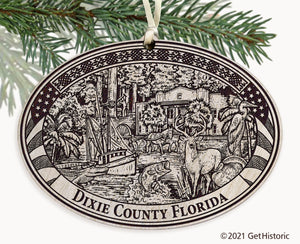 Dixie County Florida Engraved Ornament