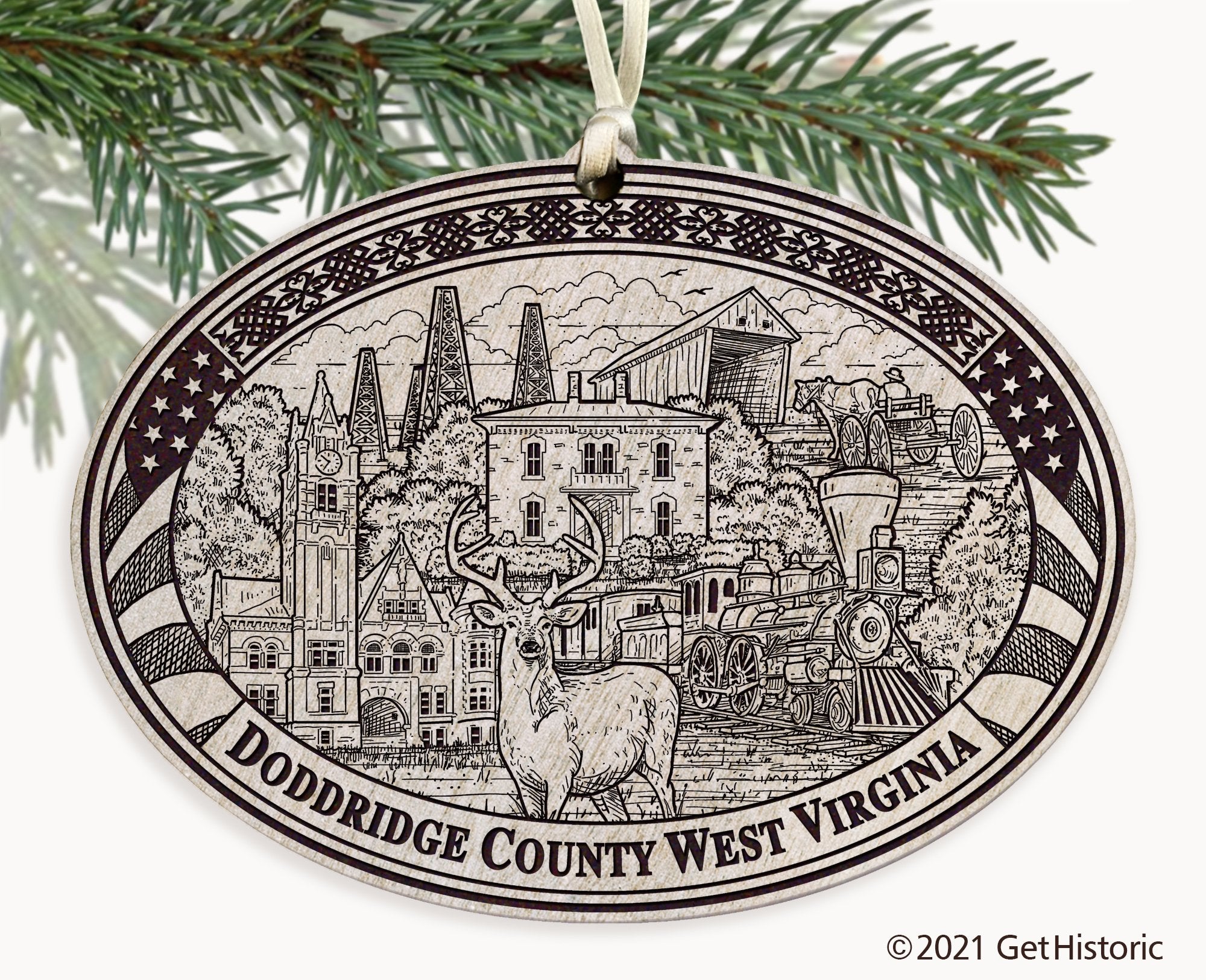 Doddridge County West Virginia Engraved Ornament