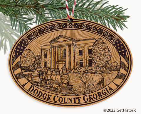 Dodge County Georgia Engraved Natural Ornament