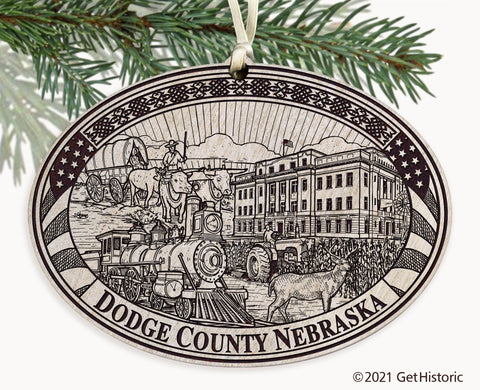 Dodge County Nebraska Engraved Ornament