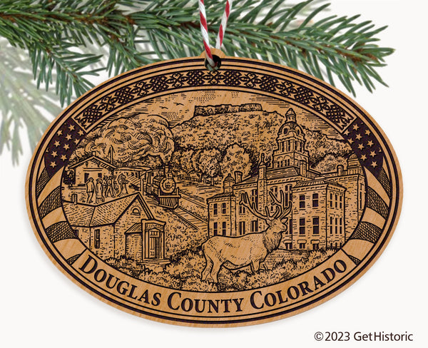 Douglas County Colorado Engraved Natural Ornament