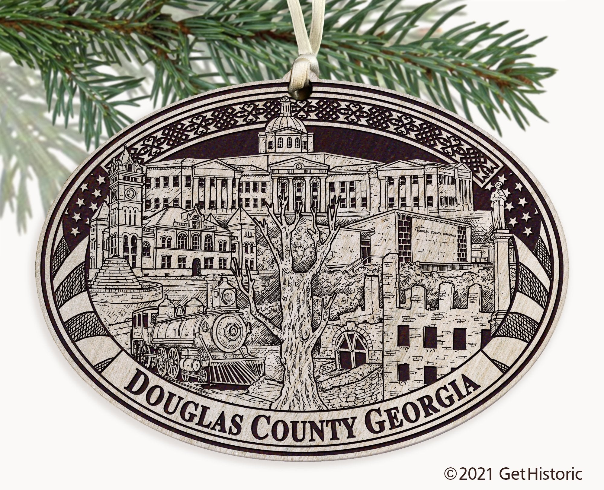 Douglas County Georgia Engraved Ornament