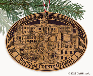 Douglas County Georgia Engraved Natural Ornament