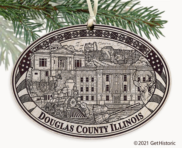 Douglas County Illinois Engraved Ornament