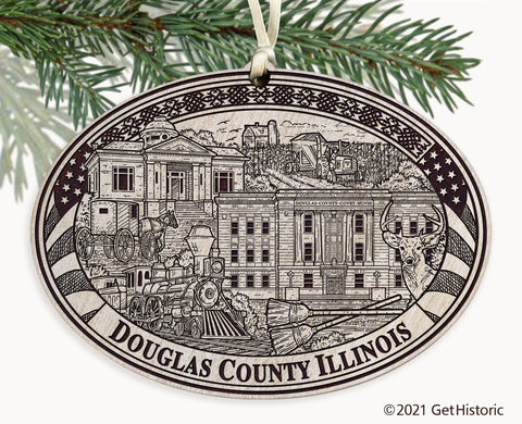Douglas County Illinois Engraved Ornament