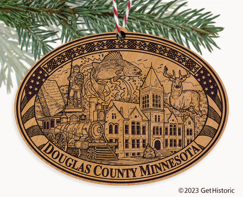 Douglas County Minnesota Engraved Natural Ornament