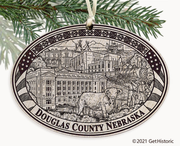 Douglas County Nebraska Engraved Ornament