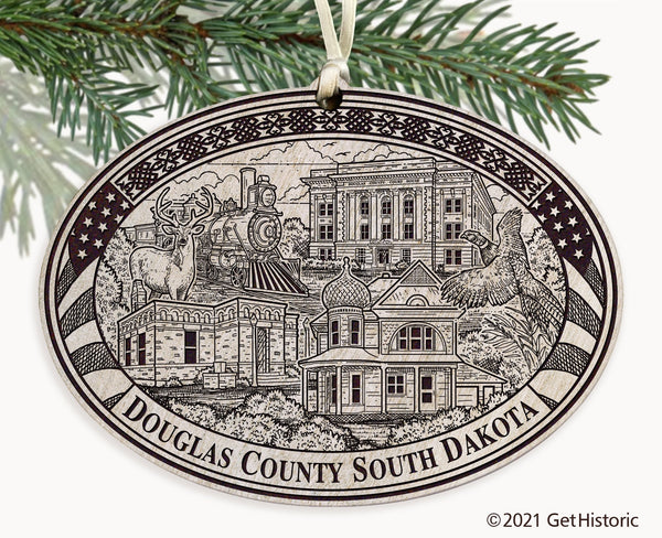 Douglas County South Dakota Engraved Ornament