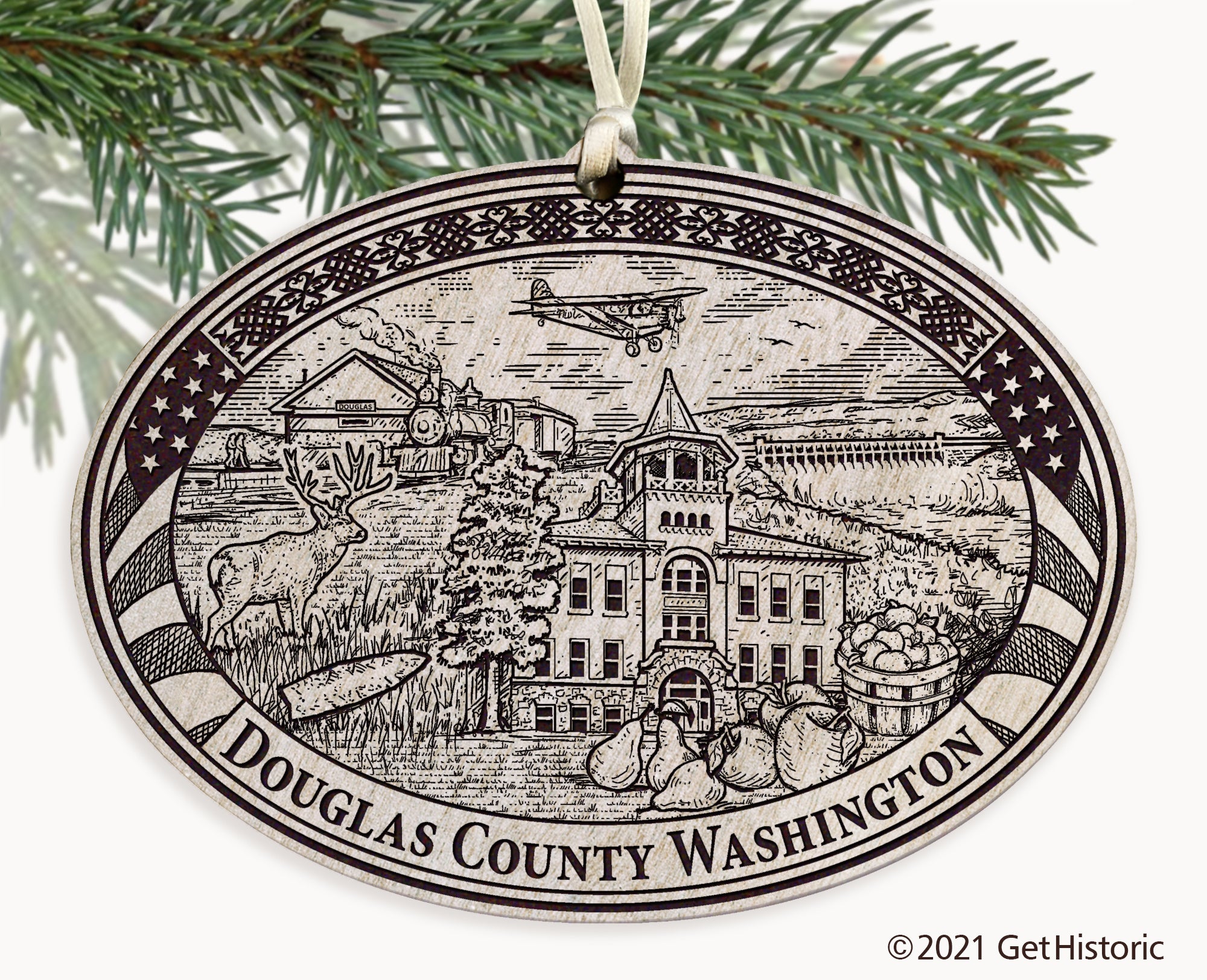 Douglas County Washington Engraved Ornament
