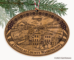 Douglas County Washington Engraved Natural Ornament